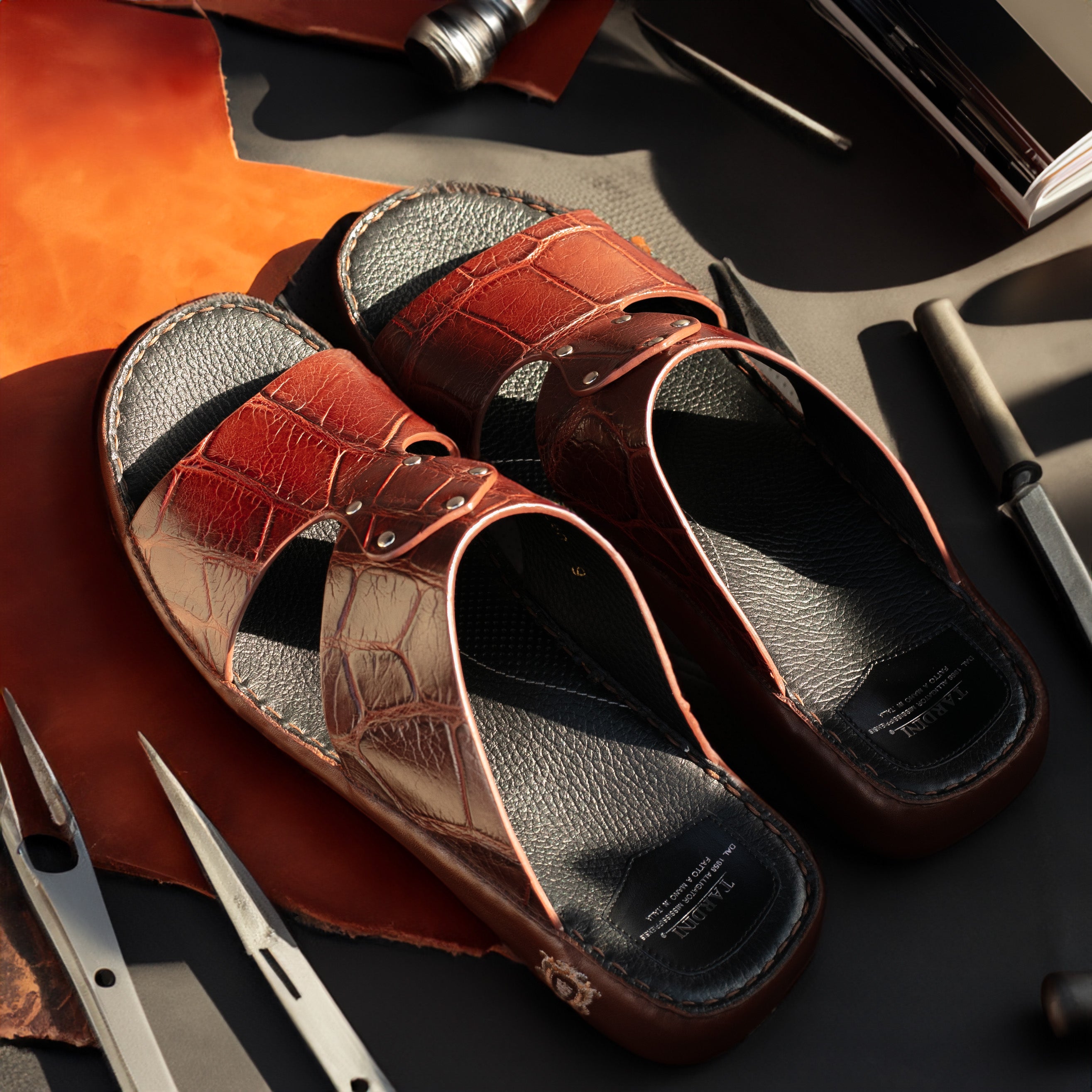 Tardini Alligator Leather Sandals